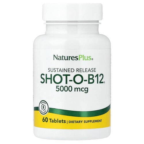 네이쳐스 플러스 NaturesPlus, Shot-O-B12®, 서방형, 5,000mcg, 60정 상세 이미지