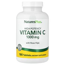 네이쳐스 플러스 NaturesPlus, 비타민C, 로즈힙 함유, 고효능, 180정