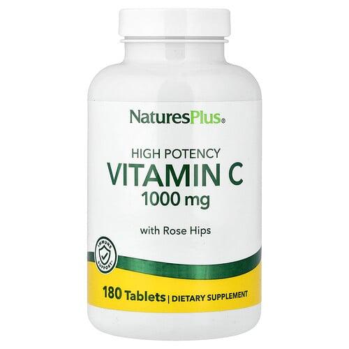네이쳐스 플러스 NaturesPlus, 비타민C, 로즈힙 함유, 고효능, 180정 상품 이미지