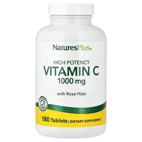 네이쳐스 플러스 NaturesPlus, 비타민C, 로즈힙 함유, 고효능, 180정 상세 이미지