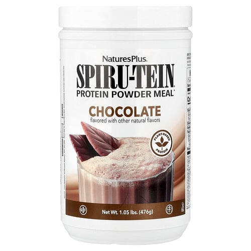 네이쳐스 플러스 NaturesPlus, Spiru-Tein®, 단백질 분말 식사, 초콜릿 맛, 476g(1.05lb) 상세 이미지