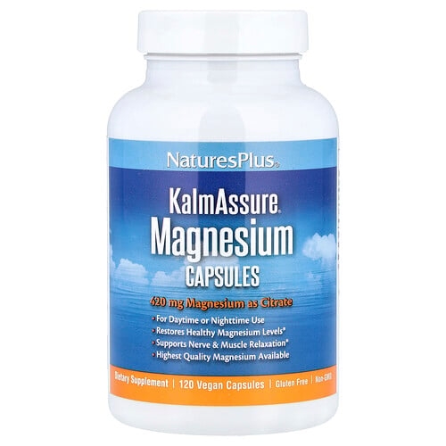 네이쳐스 플러스 NaturesPlus, KalmAssure®, 마그네슘, 베지 캡슐 120정(캡슐 1정당 105mg) 상세 이미지