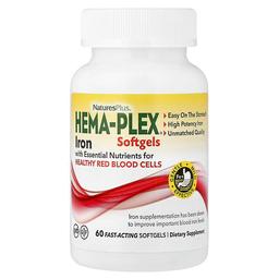 네이쳐스 플러스 NaturesPlus, Hema-Plex® 철분, 빠르게 작용하는 소프트젤 60정