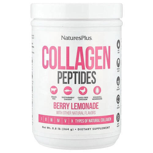 네이쳐스 플러스 NaturesPlus, 콜라겐 펩타이드, 베리 레모네이드 맛, 364g(0.8lbs) 상세 이미지