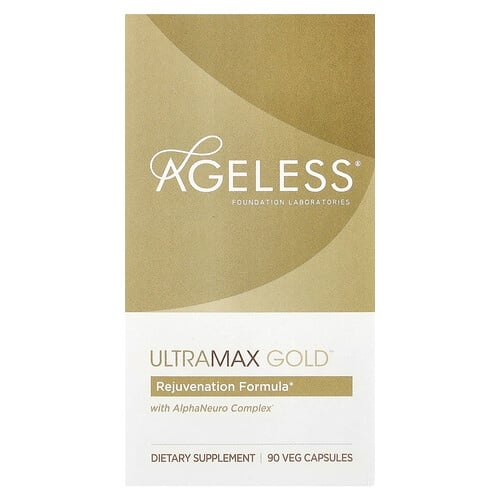 에이지리스 파운데이션 래보라토리스 Ageless Foundation Laboratories, 알파뉴로 복합체 함유 UltraMax Gold, 베지 캡슐 90정 상세 이미지