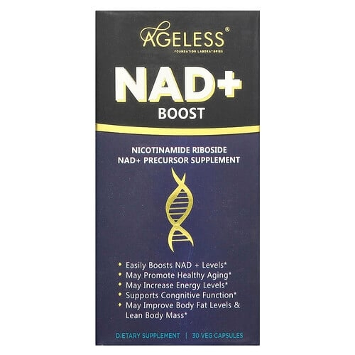 에이지리스 파운데이션 래보라토리스 Ageless Foundation Laboratories, NAD+ 부스트, 베지 캡슐 30정 상세 이미지
