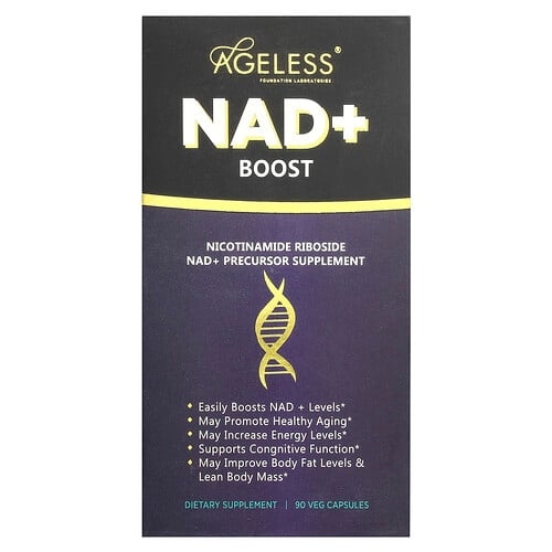에이지리스 파운데이션 래보라토리스 Ageless Foundation Laboratories, NAD+ 부스트, 베지 캡슐 90정 상세 이미지