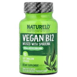 내추렐로 NATURELO, 스피룰리나가 함유된 비건 B12, 삼키기 쉬운 캡슐 90정