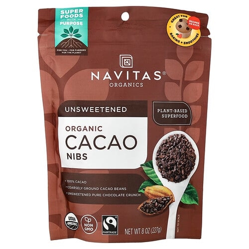 나비타스 오가닉스 Navitas Organics, 유기농 카카오 닙스, 무가당, 227g(8oz) 상세 이미지