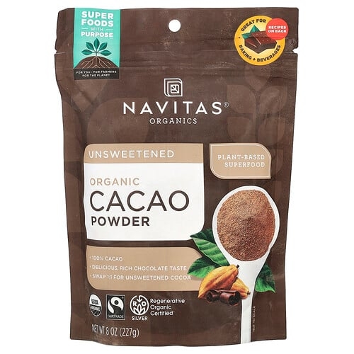 나비타스 오가닉스 Navitas Organics, 유기농 카카오 분말, 무가당, 227g(8oz) 상세 이미지