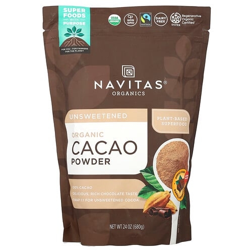 나비타스 오가닉스 Navitas Organics, 유기농 카카오 분말, 무가당, 680g(24oz) 상세 이미지