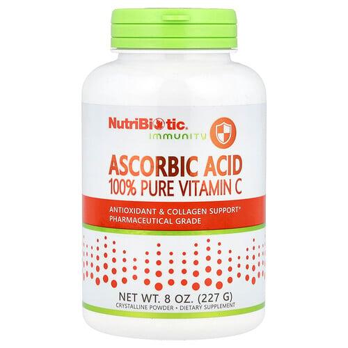 뉴트리바이오틱 NutriBiotic, 면역력, 아스코르브산, 100% 순수 비타민C, 결정질 가루, 227g(8oz) 상품 이미지