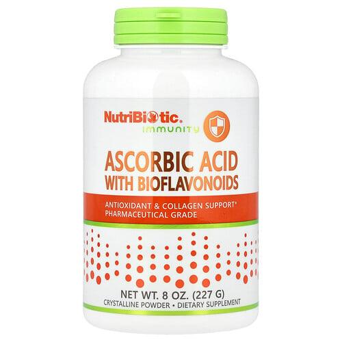 뉴트리바이오틱 NutriBiotic, Immunity, 아스코르브산(바이오플라보노이드 함유), 결정질 분말, 227g(8oz) 상품 이미지