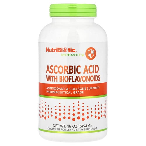 뉴트리바이오틱 NutriBiotic, Immunity, 바이오플라보노이드 함유 아스코르브산, 결정질 가루, 454g(16oz) 상세 이미지