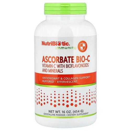 뉴트리바이오틱 NutriBiotic, Immunity, 아스코베이트 Bio-C, 바이오플라보노이드 및 미네랄 함유 비타민C, 454g(16oz) 상품 이미지