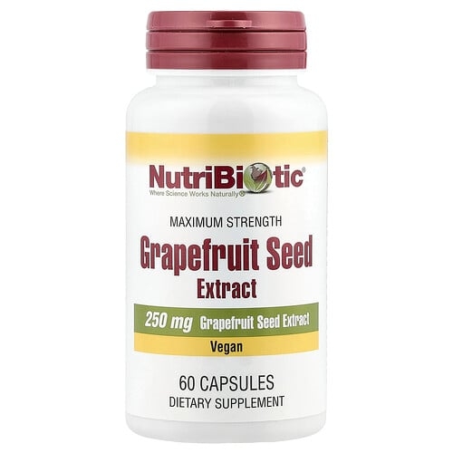뉴트리바이오틱 NutriBiotic, 자몽 씨추출물, 맥시멈 스트렝스, 250mg, 캡슐 60정 상세 이미지