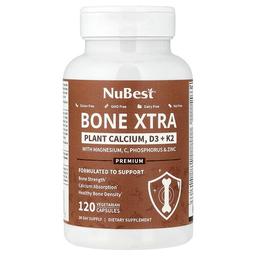 누베스트 NuBest, Bone Xtra, 식물성 칼슘, D3 + K2, 베지 캡슐 120정