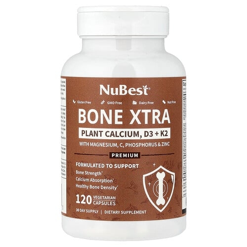 누베스트 NuBest, Bone Xtra, 식물성 칼슘, D3 + K2, 베지 캡슐 120정 상세 이미지