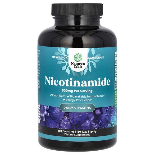 네이처스 크래프트 Nature's Craft, 나이아신아마이드, 500mg, 캡슐 180정 상품 이미지