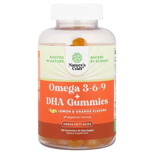 네이처스 크래프트 Nature's Craft, 오메가3-6-9 + DHA 구미젤리, 레몬 & 오렌지, 구미젤리 120개 상세 이미지