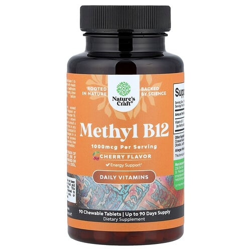 네이처스 크래프트 Nature's Craft, 메틸 B12, 체리, 1,000mcg, 츄어블 정제 90정 상세 이미지