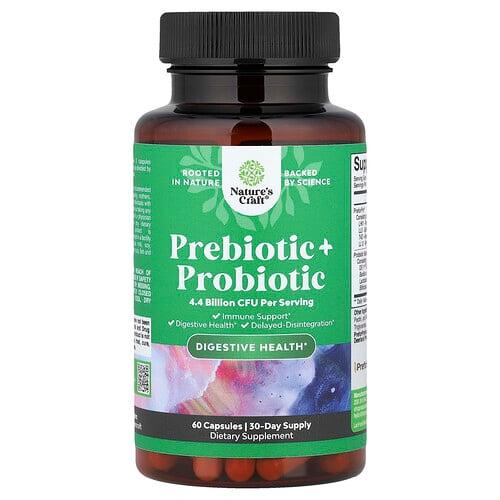 네이처스 크래프트 Nature's Craft, 프리바이오틱 + 프로바이오틱, 캡슐 60정 상품 이미지