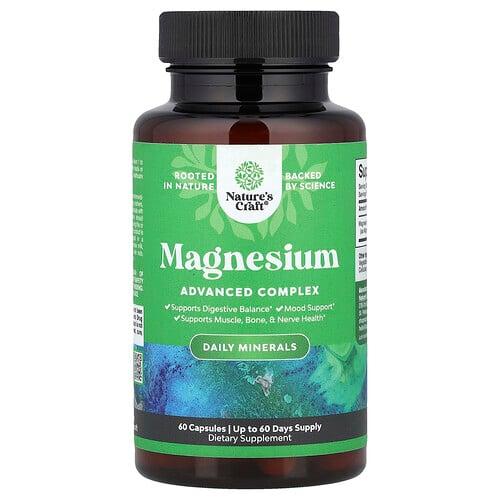 네이처스 크래프트 Nature's Craft, 마그네슘 어드밴스드 복합체, 캡슐 60정(캡슐 1정당 500mg) 상품 이미지