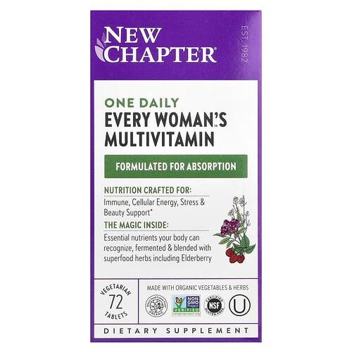 뉴챕터 New Chapter, One Daily Every Woman's™ 종합비타민, 베지 정제 72정 상품 이미지