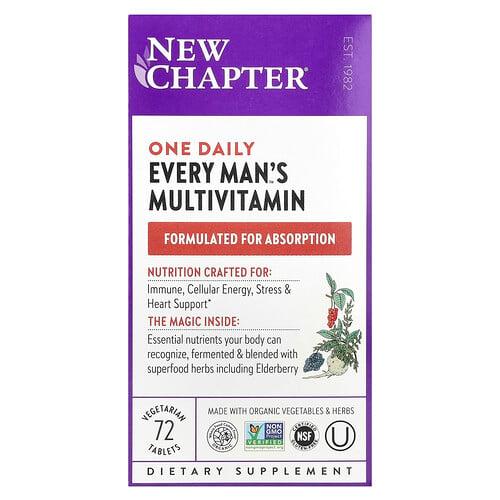 뉴챕터 New Chapter, 원 데일리 에브리 맨스 종합비타민, 베지 정제 72정 상품 이미지