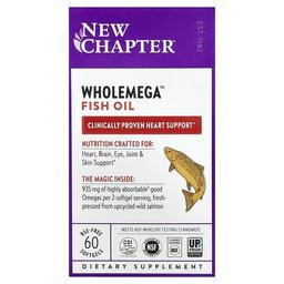 뉴챕터 New Chapter, Wholemega™ 피쉬 오일, 소프트젤 60정