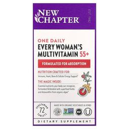 뉴챕터 New Chapter, Every Woman 원 데일리 55+ 종합비타민, 식물성 정제 72정