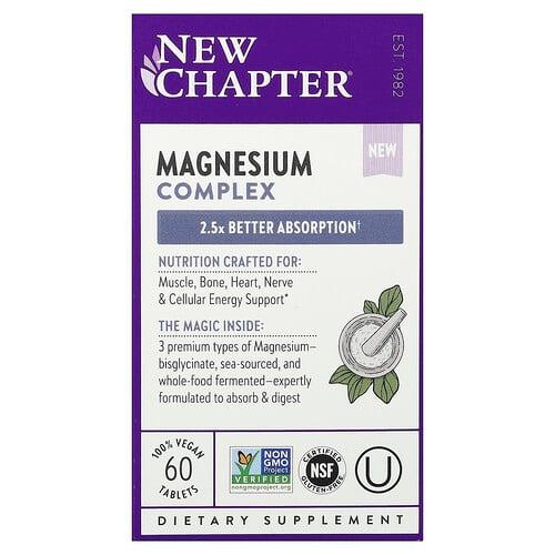 뉴챕터 New Chapter, 마그네슘 복합체, 60정(1정당 162.5mg) 상품 이미지