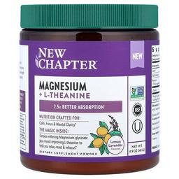 뉴챕터 New Chapter, 마그네슘 + L-테아닌 분말, 레몬 라벤더, 141g(4.9oz)