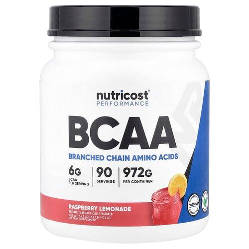 뉴트리코스트 Nutricost, 퍼포먼스, BCAA, 라즈베리 레모네이드, 972g(2.2lb) 상품 이미지