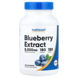 뉴트리코스트 Nutricost, 블루베리 추출물, 160mg, 캡슐 180정