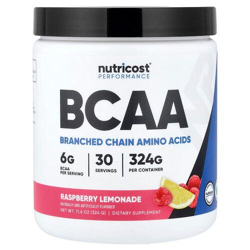 뉴트리코스트 Nutricost, 퍼포먼스, BCAA, 라즈베리 레모네이드, 324g(11.6oz) 상품 이미지