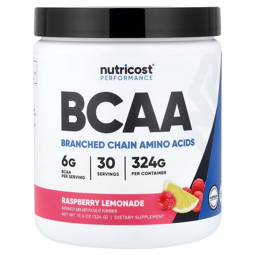 뉴트리코스트 Nutricost, 퍼포먼스, BCAA, 라즈베리 레모네이드, 324g(11.6oz) 상세 이미지
