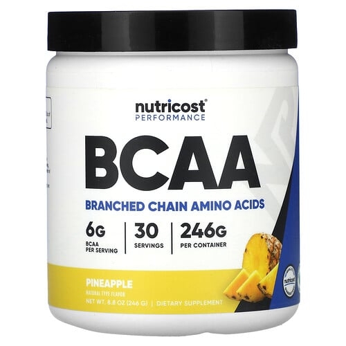 뉴트리코스트 Nutricost, 운동 능력, BCAA, 파인애플, 246g(8.8oz) 상세 이미지