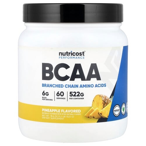 뉴트리코스트 Nutricost, 퍼포먼스, BCAA, 파인애플, 522g(1.2lb) 상세 이미지