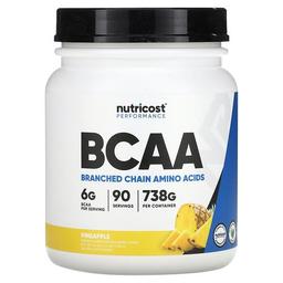 뉴트리코스트 Nutricost, 운동 능력, BCAA, 파인애플, 738g(1.6lb)