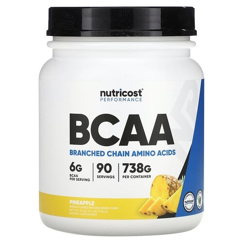 뉴트리코스트 Nutricost, 운동 능력, BCAA, 파인애플, 738g(1.6lb) 상세 이미지