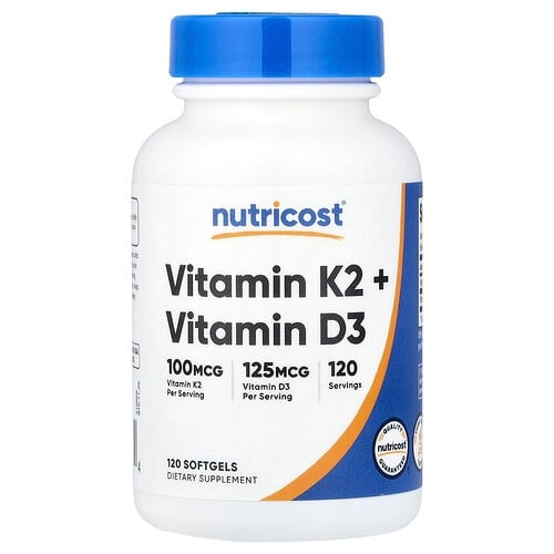 뉴트리코스트 Nutricost, 비타민K2 + 비타민D3, 소프트젤 120정 상세 이미지