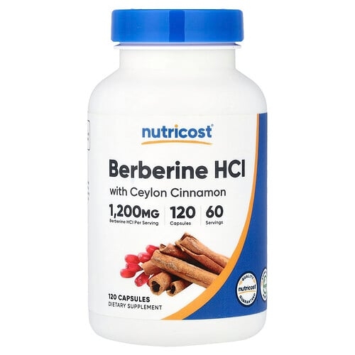 뉴트리코스트 Nutricost, 베르베린 HCl, 실론 시나몬 함유, 캡슐 120정 상세 이미지