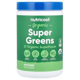 뉴트리코스트 Nutricost, 유기농 슈퍼 그린, 무맛, 309g(11oz)