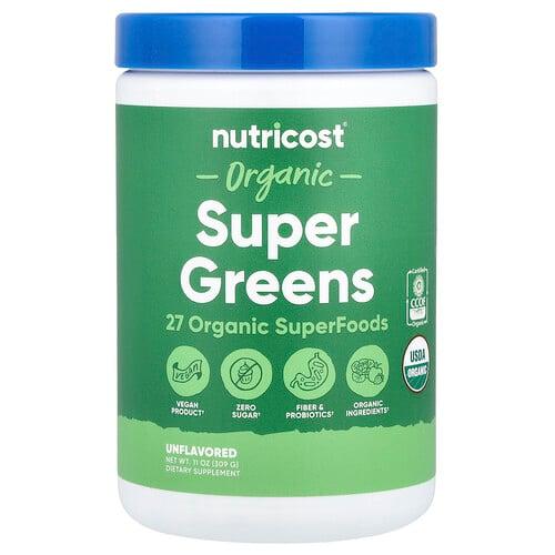 뉴트리코스트 Nutricost, 유기농 슈퍼 그린, 무맛, 309g(11oz) 상품 이미지