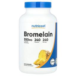 뉴트리코스트 Nutricost, 브로멜라인, 550mg, 캡슐 240정