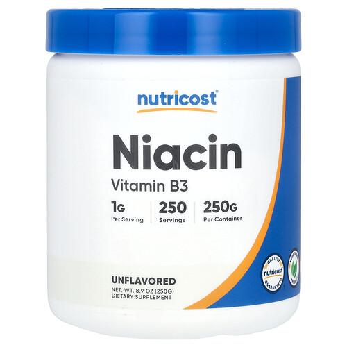 뉴트리코스트 Nutricost, 니아신, 무맛, 250g(8.9oz) 상품 이미지