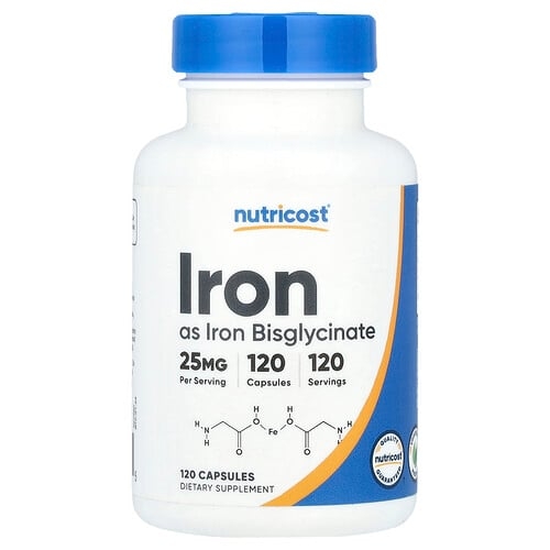 뉴트리코스트 Nutricost, 철분, 25mg, 캡슐 120정 상세 이미지