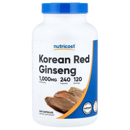 뉴트리코스트 Nutricost, 한국 홍삼, 캡슐 240정(캡슐 1정당 500mg) 상세 이미지
