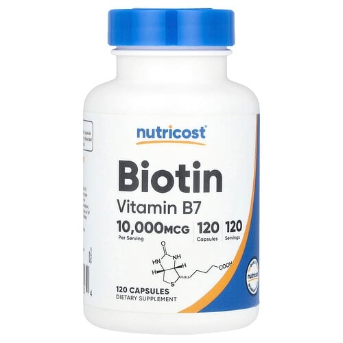 뉴트리코스트 Nutricost, 비오틴, 10,000mcg, 캡슐 120정 상세 이미지